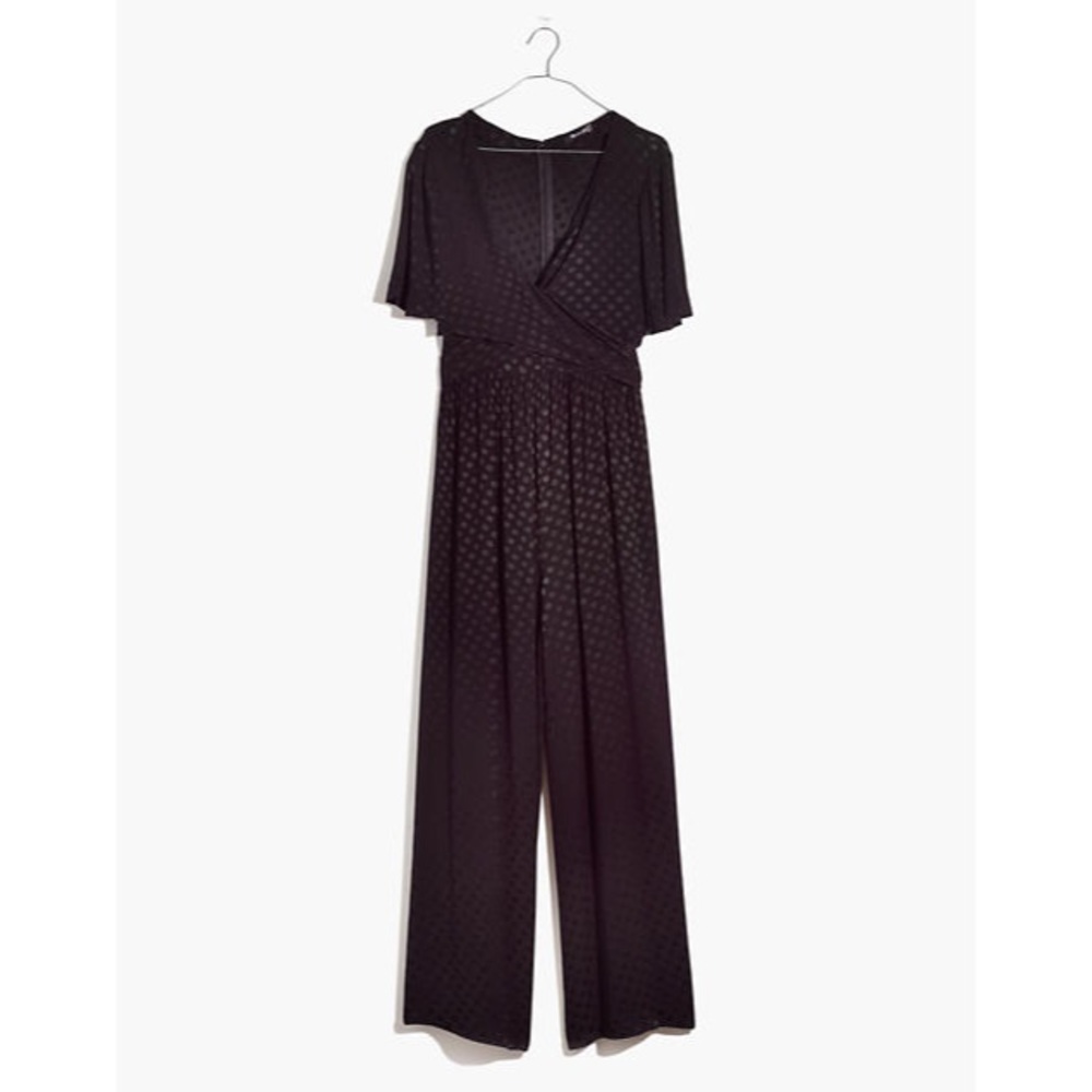 NWT Madewell Wrap-Waist Jumpsuit in Dot Jacquard - Picture 2 of 9
